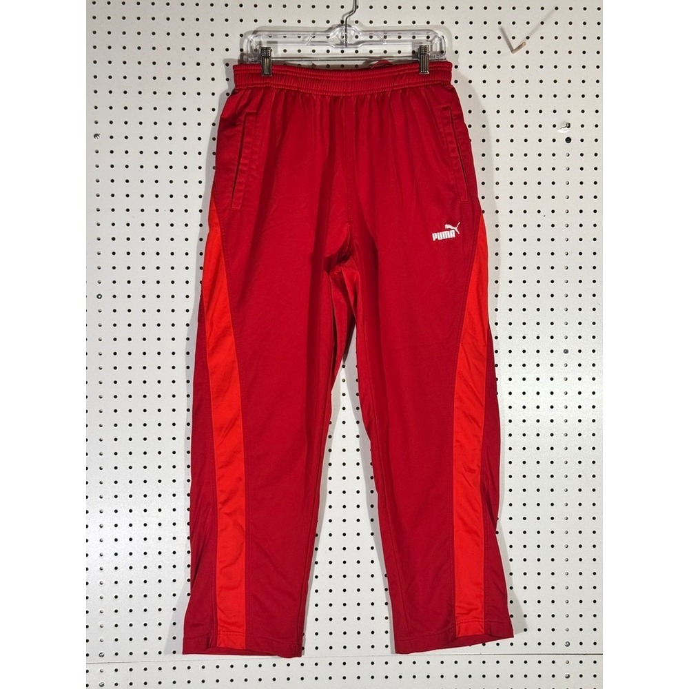 Vintage Y2K Puma Red Track Pants Mens Large Side Stripe Athletic Trousers 500275